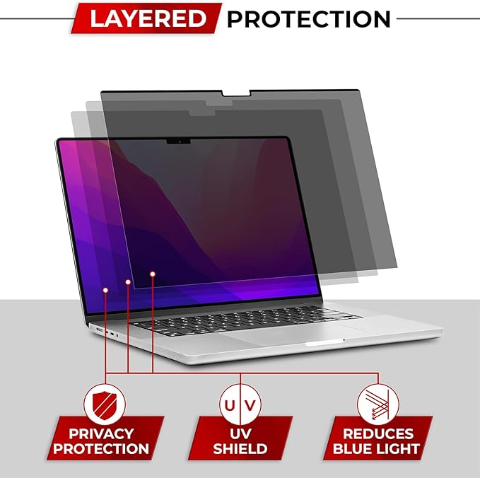 SightPro Magnetic Privacy Screen for MacBook Pro 13 Inch (2016, 2017, 2018, 2019, 2020, 2021, 2022, M1, M2) Removable Laptop Privacy Filter Shield and Protector