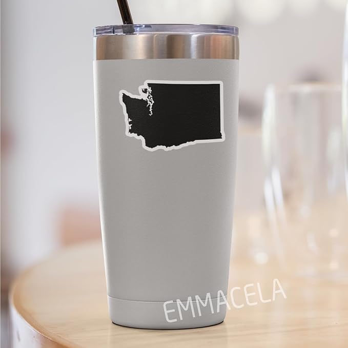 (3PCS) Washington State Map Stickers, US State Stickers - Waterproof Vinyl Decals for Tumblers, Water Bottles, Laptops, Books, Scrapbooks, Great for Washington Lovers 3 x 2 Inch