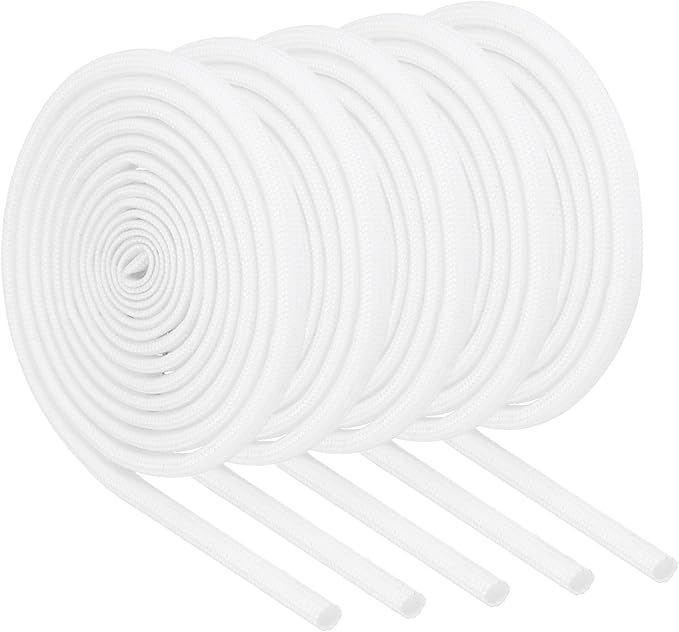 MECCANIXITY 5Pcs Wire Insulation Braid Fire Sleeve,3.28Ft-2.5mm ID White, High Temp Silicone Coated Fiberglass Sleeving for Automotive Hose Lines Electrical Wiring