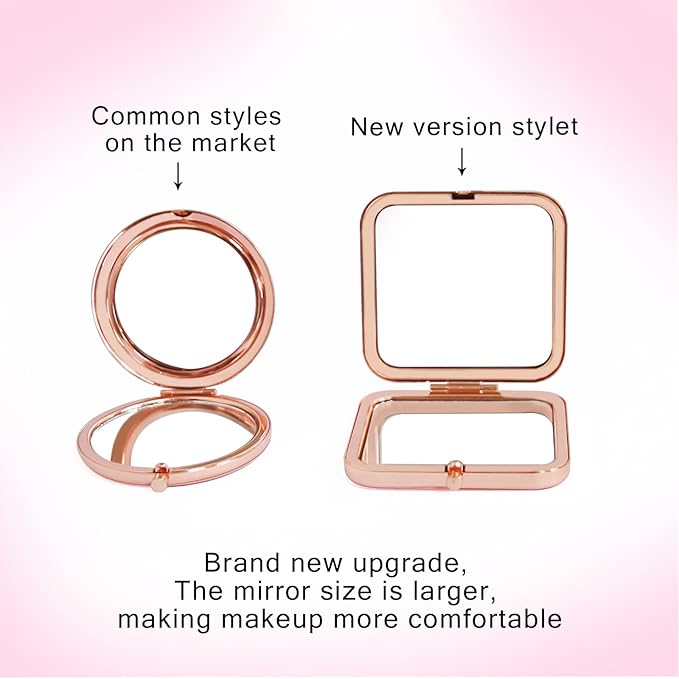 Compact Mirror Travel Makeup Mirror Metal Pocket Cosmetic Mirrors Portable Handheld Beauty Mirror Folding Double-Sided Elegant Vanity Mirror for Men Women Purse Peacock