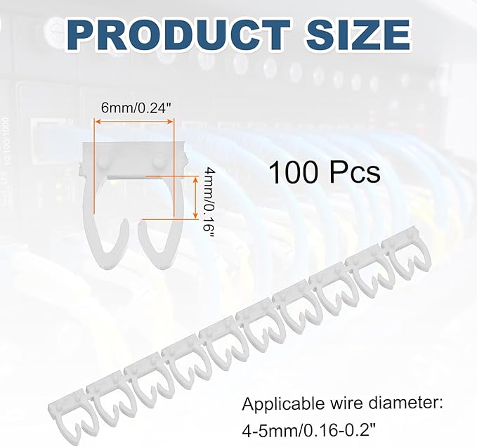 MECCANIXITY 100Pcs Wire Label, 0-9 Digital Cable Labels Tags M-2 Type Cable Numbers Markers for Identification Troubleshooting Maintenance of Wires, White