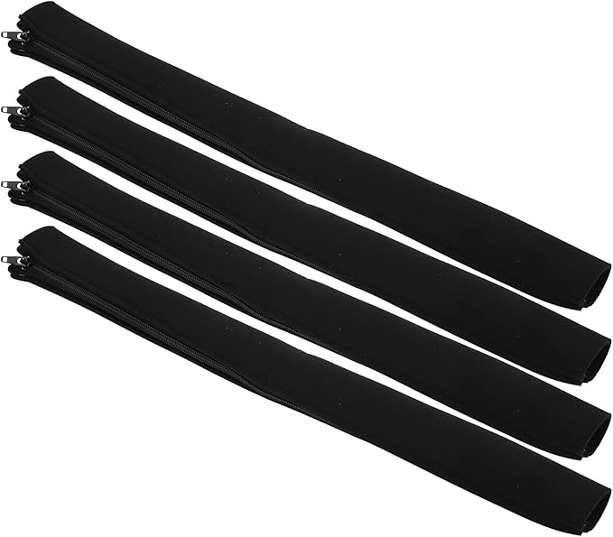 4Pcs Cable Management Sleeve Cord Organizer with Zipper, Neoprene Wire Sleeve Cover for Power Cords and TV Cables, Anti - Bite Protective Wrap with 10 Ties, 19