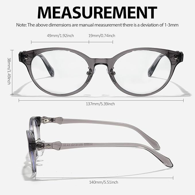 IGnaef Blue Light Blocking Glasses for Women, Oval Frame Bluelight Glasses for Gaming/Computer/Screen BL6216