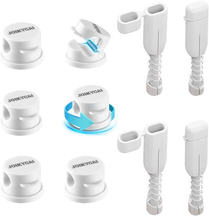 6 Desktop Cord Organizer Magnetic Spring Cable Clips Rotatable Cord Holder 2 Charging Cord Protecors for Nightstand Phone Charger Organizer Computer Desk Cable Management Appliance Adhesive Wire Strap