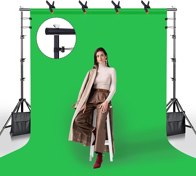 BEIYANG 8.5 x 10 FT Photo Backdrop Stand Kit, Adjustable Background Holder Support System Kit with Carrying Bag, for Photography Video Stutio, Parties Decoration, Advertising Display