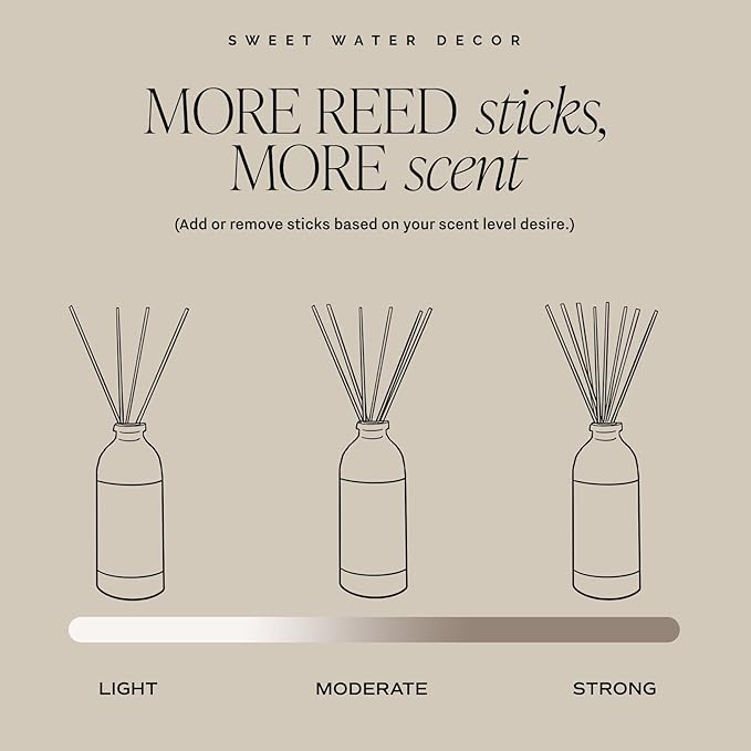 Sweet Water Decor Hello Fall Reed Diffuser Set - Hot Cider, Cinnamon, Cloves, Apple, and Nutmeg Fall Scented Diffuser - Scent Diffusers for Home, Fall Home Long Lasting Fragrance, Made in The USA