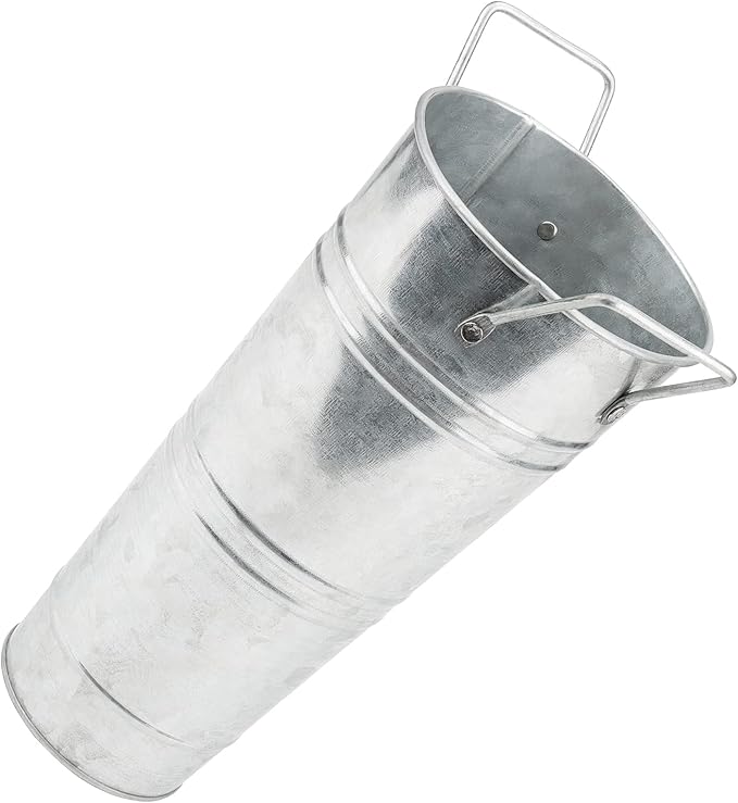 HOIGON Set of 8 Galvanized Metal Flower Vases, 9 Inch Rustic Farmhouse French Bucket with Handles,Metal Flower Holder for Weeding, Table, Home Decoration