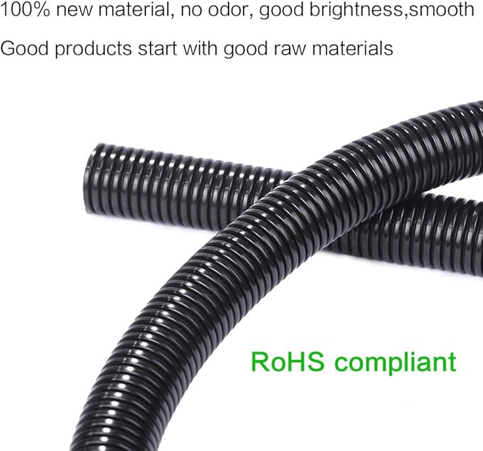 Alex Tech 10ft - 1/2 inch Split Wire Loom Tubing - Black