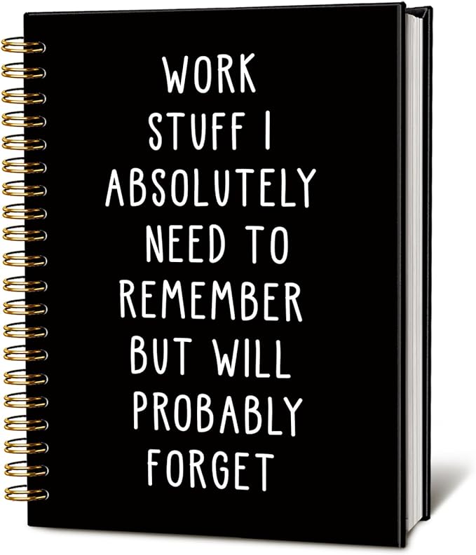 LIANGW Funny Notebooks Journal, Sarcastic Notebooks for Work, Funny Office Gifts for Coworkers, Funny Notebooks for Work, Office Humor Gifts, Black Hardcover Spiral Notebook, 5.5x8.3 Inch
