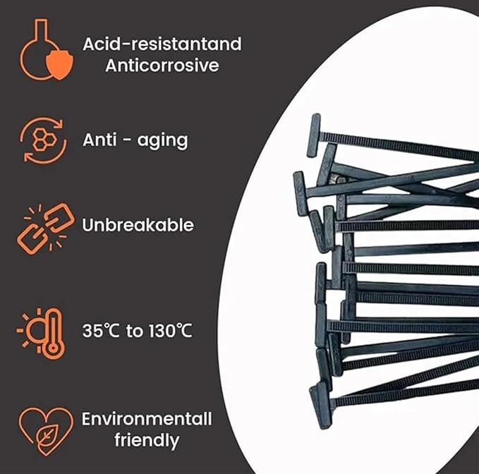 150 PCS Nylon Universal Cable Tie Buckle, Heavy Duty Self-Locking Nylon Zip Holder for Daily Repair, Multifunctional UV-Resistant Fasteners for Car Fender Trunk Repair, Wire Bundling, Garage Use (150)