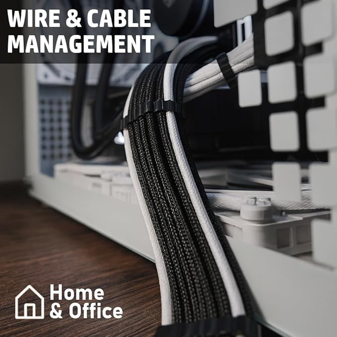 MGI SpeedWare Braided Split-Sleeve Wire Loom for High-Temperature Automotive Harness and Home Cable Management 10 feet (1")