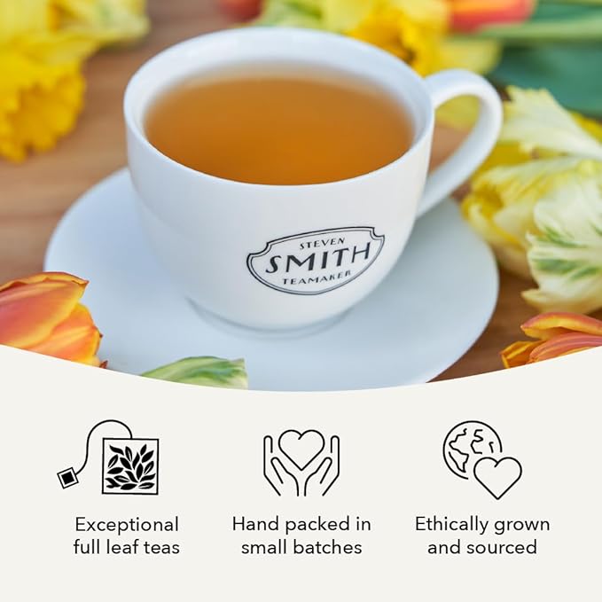 Steven Smith Teamaker Meadow No. 67, Chamomile, Rooibos, Hyssop & Rose Petals, Herbal Tea Blend, Caffeine-Free, Sugar-Free, Sustainably Grown, Tea Bags, 15 Sachets, 0.85oz each