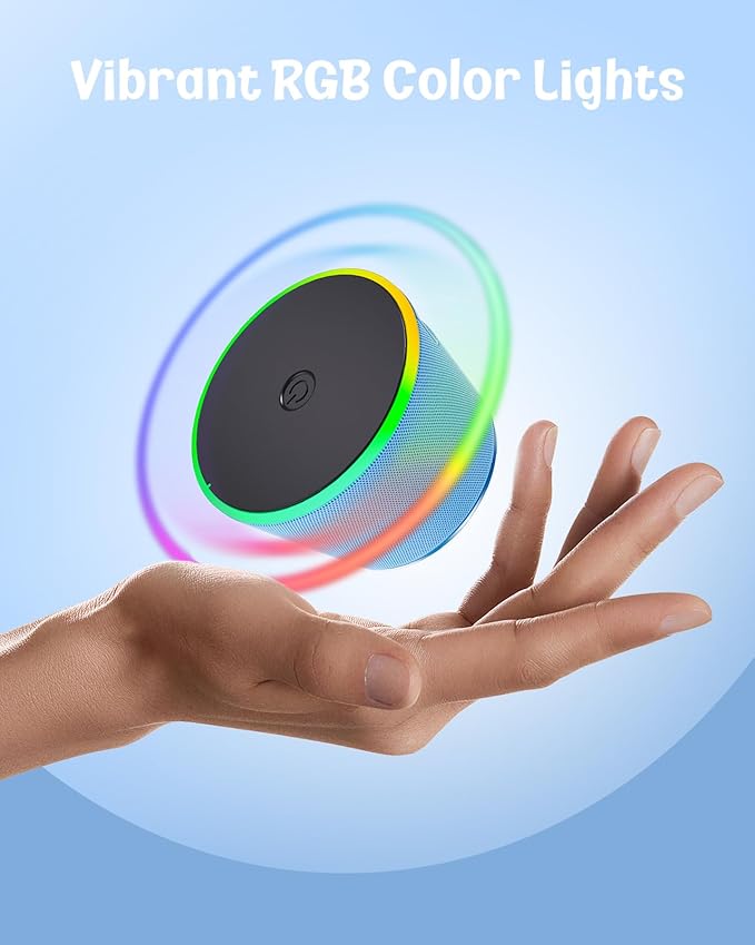 Small Bluetooth Speaker Gifts for Teens: Valentines Gifts for Him Her, 3 IN 1 Portable Magnetic Speaker with 9-Mode Lights, Waterproof Phone Stand for Desk, Cool Birthday Gadget Gifts for Adults