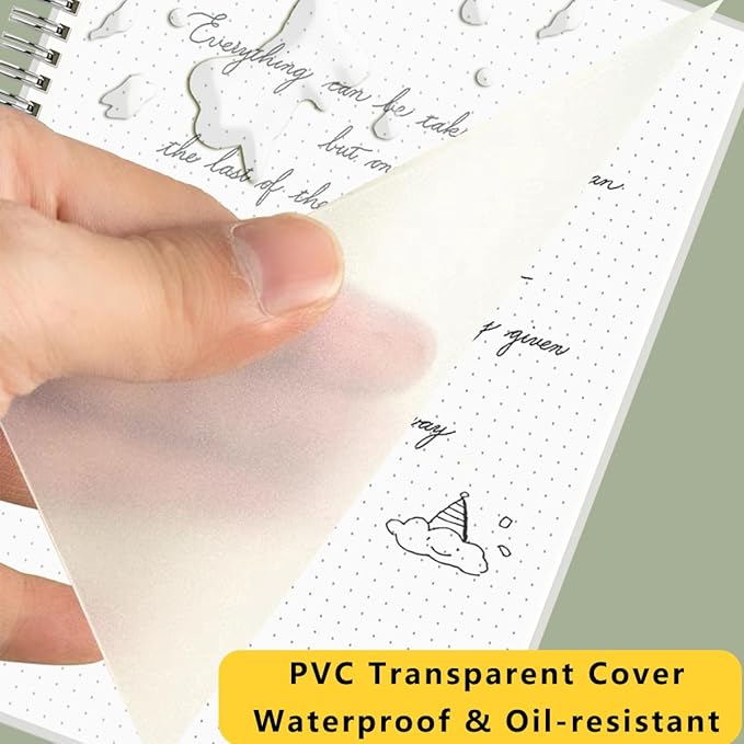 WRENBEN A4 Large Bullet Dotted Spiral Notebooks 8.5" x 11" with 120GSM Thick Paper, Elastic Band and Transparent Cover - 3 Pack Dot Grid Math Notepads for Journaling, Planning (Dotted, A4)