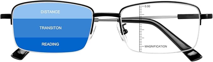 Progressive Multifocus Computer Reading Glasses Blue Light Blocking No Line Lenses Multifocal Readers for Men and Women
