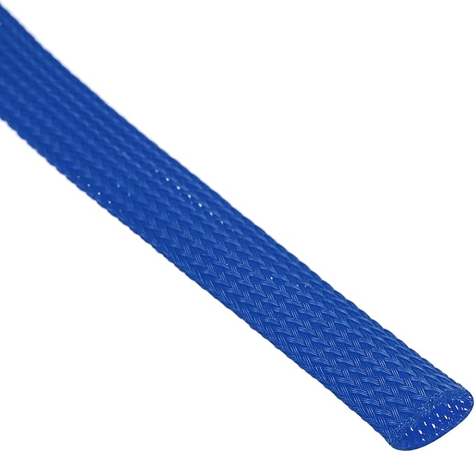 uxcell PET Expandable Sleeving 25ft 1/2" Blue Cable Management Sleeve Cord Organizer for Wrap Protect Cable