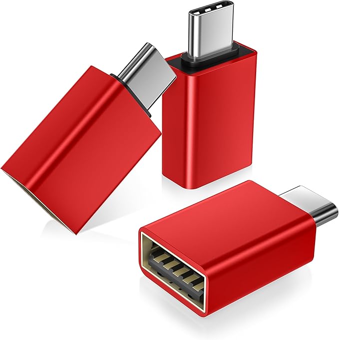 Basesailor USB C to USB Adapter 3Pack,Type C Thunderbolt 4 Converter,USBC Male to USBA 3.0 Female OTG Connector for Ford Mustang Mach-E,Tesla Model 3/Y,Samsung S25 S24,MacBook Pro Air,Camera,iPhone 17