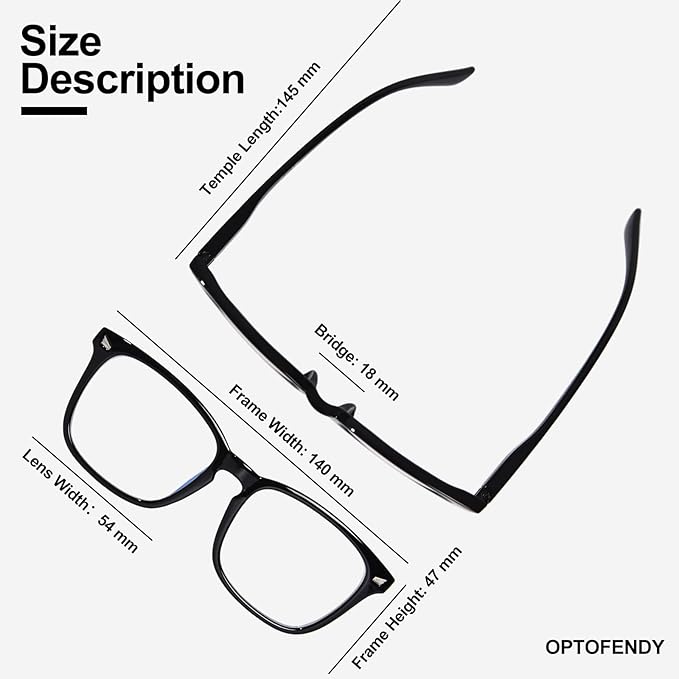 OPTOFENDY Blue Light Blocking Glasses Women Men, Computer Eyeglasses Anti Blue Light Glasses with Anti Eyestrain & UV
