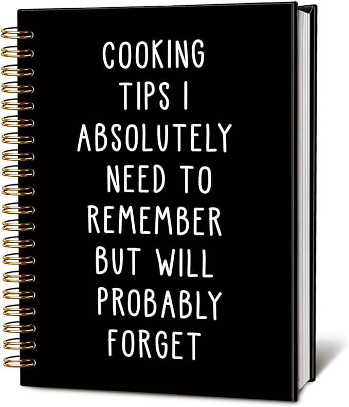 LIANGW Funny Baking Gifts Spiral Notebook Journal, Recipe Notebook Journal for Writing, Gifts for Bakers Cookie Lovers Cooks Dish, 5.5x8.3 Inch