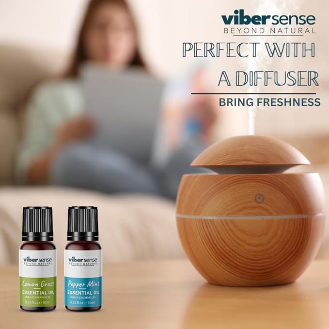 Essential Oils Set - Top 6 Blends for Diffusers, Home Care, Candle Making Scents, Fragrance, Aromatherapy, Humidifiers, Gifts -Eucalyptus,Tea Tree,Pepper Mint,Lemon Grass,Lavender & Orange 10ml