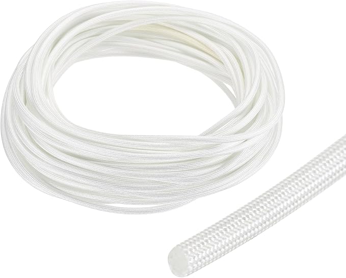 uxcell Insulation Cable Protector,3mm/0.12 Inch-15m/49 Feet High Temp Fiberglass Sleeve White