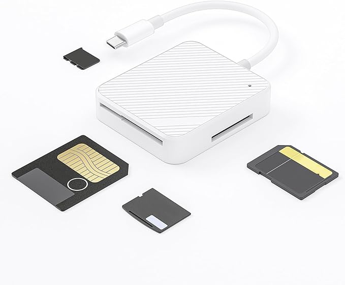 Multi-Slot High-Speed Type-C USB-C Memory Card Reader Smart Media M2 SD SM XD 4-in-1 Adapter Hub Multi-Card Reader Accessory