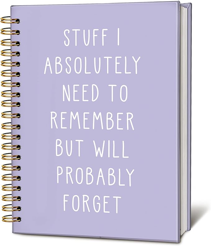 LIANGW Funny Purple Notebooks for Work, Funny Work Gifts for Coworkers & Boss, Coworker Office Gifts for Men Women, Fun Spiral Notebooks Journals for Writing, Funny Office Supplies 5.5x8.3 Inch