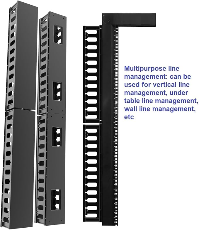 QiaoYoubang 2 Pack of 2U Plastic Cable Management Organizer 12 Slots Horizontal 19" Rack Mount Cable Manager Disassembled