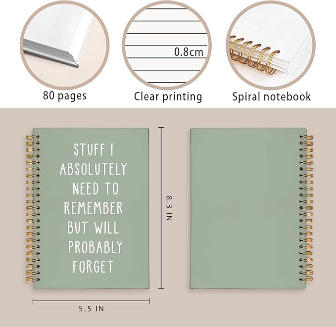 LIANGW Funny Notebooks Journal, Sarcastic Notebooks for Work, Funny Office Gifts for Coworkers, Funny Notebooks for Work, Office Humor Gifts, Black Hardcover Spiral Notebook 5.5x8.3 Inch(green)