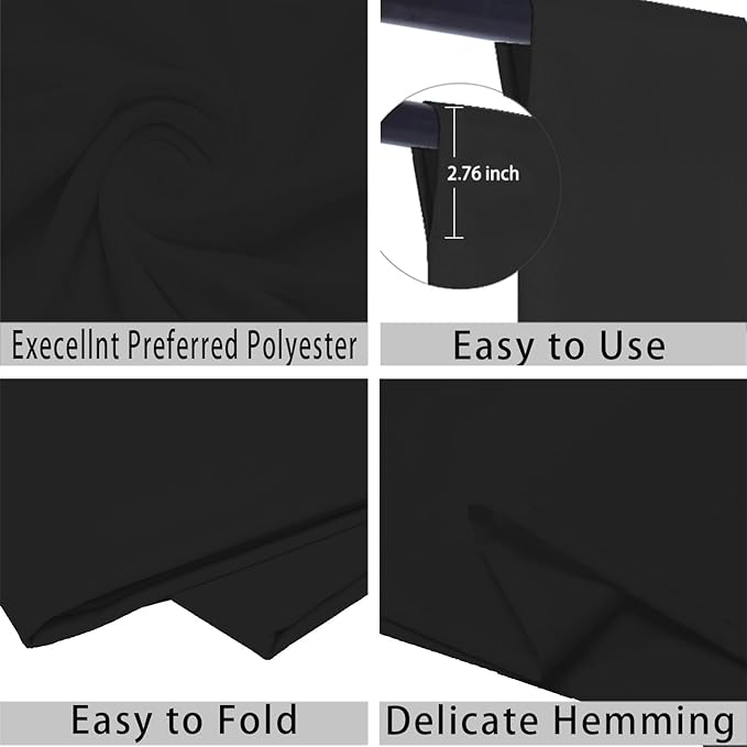Black Photo Backdrop for Photoshoot Black Background for Photography Photo Backdrop Curtain for Party 10 x 20 FT