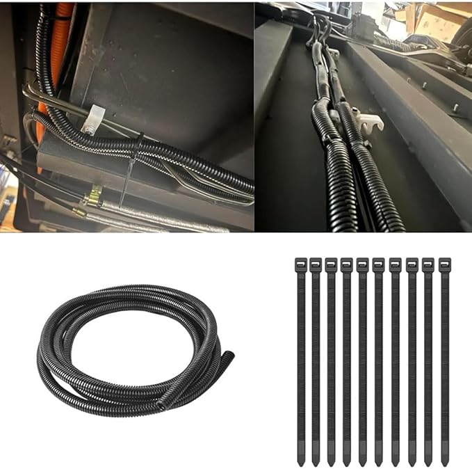 Black 1/4" inch Split Wire Loom Tubing,Alex Tech 32.8ft