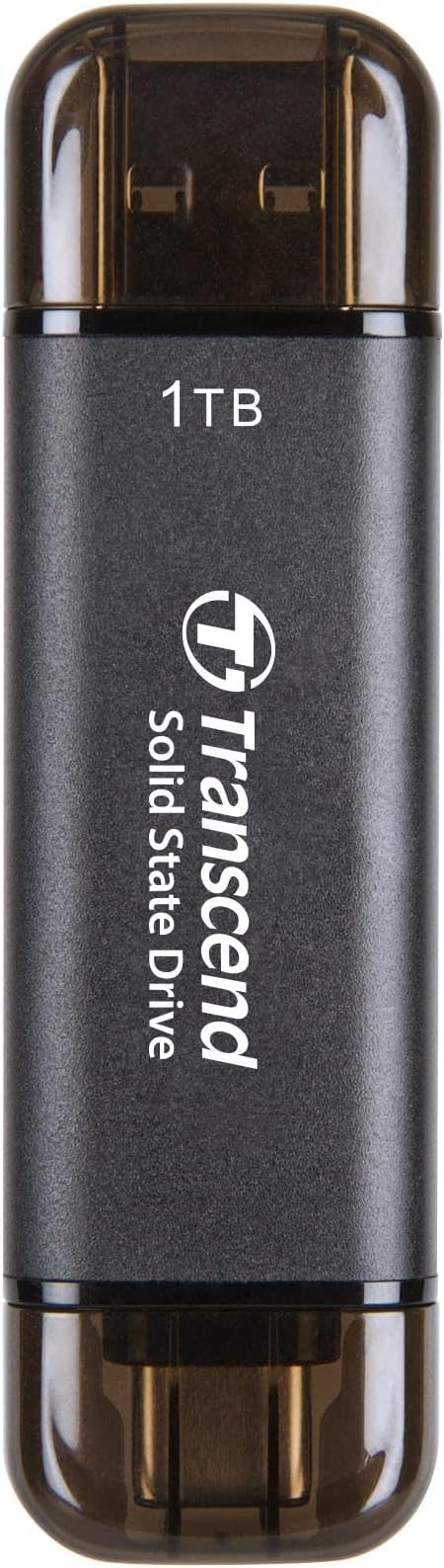 Transcend ESD310 1TB External SSD, Up to 1,050MB/s, Dual USB Drive for iPhone17,16,15, iPad&Mac/Pixel10/Tesla/Steam Deck/ROG Ally/MSI Claw/Android/PS5, 2-in-1 Type C &A, USB 3.2 Gen2 Portable SSD