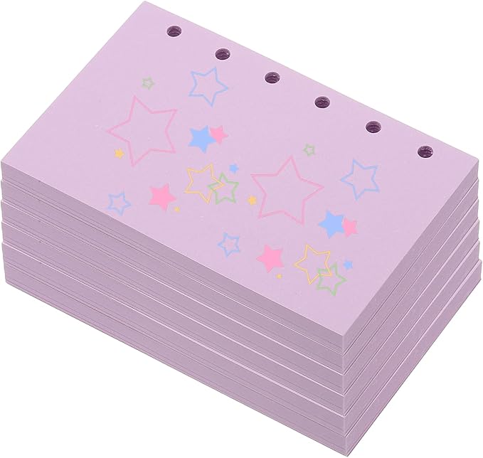 PATIKIL Colored Loose Leaf Paper, 5" x 3.2"(A7) 300 Sheets 6 Holes Punched 150GSM Blank Binder Refill Paper Supplies for Office Note Taking Teacher Planner Journal Notebook, Purple