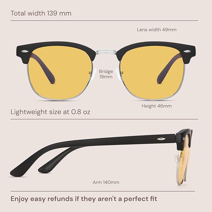 racico Computer Blue Light Blocking Glasses Blue Light Glasses Men Women, Anti Blu-Ray Gaming Glasses Lenses