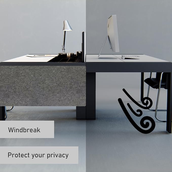 VOVCIG Under Desk Privacy Panel,59 x 19.7 inch Felt Board Modesty Panel is Suitable for Office Desk Cover Skirts, Opaque and Easy to Install