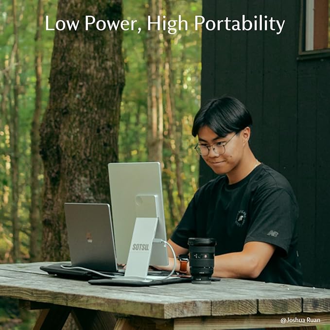 SOTSU FlipAction Go 14" Premium Portable Monitor SFA14PMSV | Robust but Lightweight | Tempered Glass Cover | 1080p | 400 Nits | 100% sRGB | 5W | Super Versatile | USB C or Mini HDMI