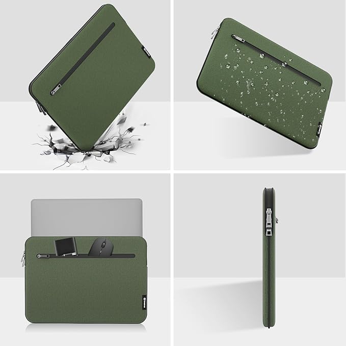 Smatree SlimPro Laptop Sleeve Case for 14 inch HP EliteBook 640 G10/G9, for 14 inch HP EliteBook 645 G9/840 G8, Laptop Case with Accessory Pocket, Patented Super-Corner Design, Green (S420G)