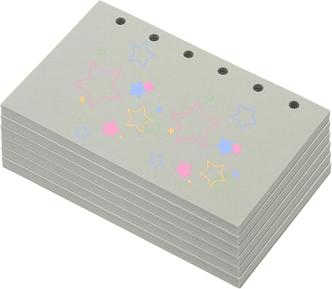 PATIKIL Colored Loose Leaf Paper, 5" x 3.2"(A7) 300 Sheets 6 Holes Punched 150GSM Blank Binder Refill Paper Supplies for Office Note Taking Teacher Planner Journal Notebook, Light Gray