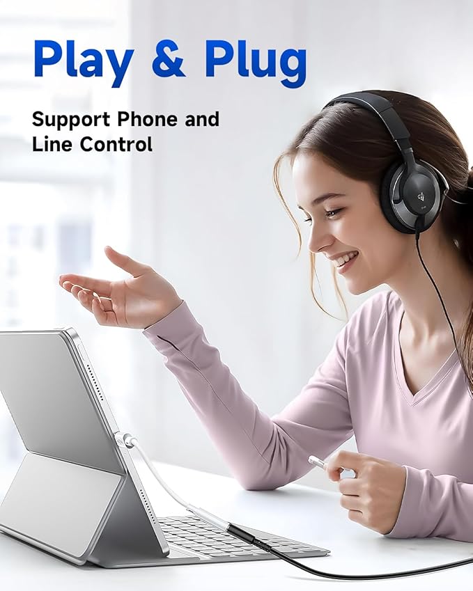 USB-C to 3.5mm Audio Headphone Adapter, 2-Pack Type C to Jack Dongle Adapter Cable Cord Compatible with Apple iPhone 17/16/15/Pro/Max/Plus, iPad, MacBook, Samsung Galaxy S24/S23/S22/ Ultra, Pixel