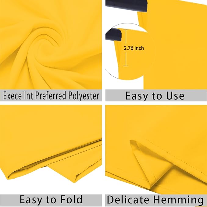 Yellow Photo Backdrop for Photoshoot Yellow Background for Photography Photo Backdrop Curtain for Party 6 x 9 FT