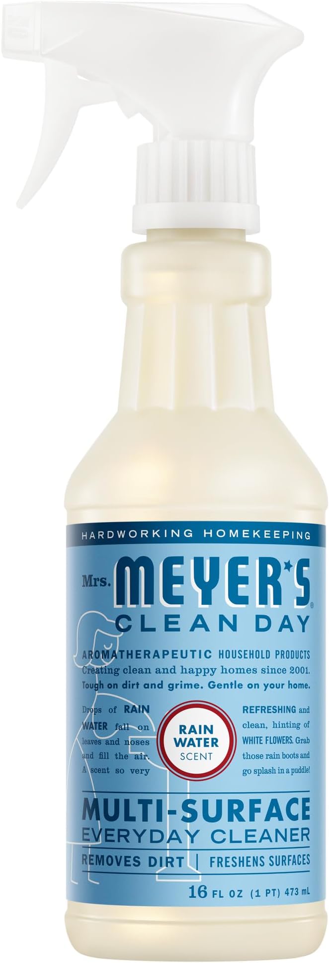 MRS. MEYER'S CLEAN DAY Multi-Surface Everyday Cleaner, Rain Water Scent, 16 Fl Oz Bottle