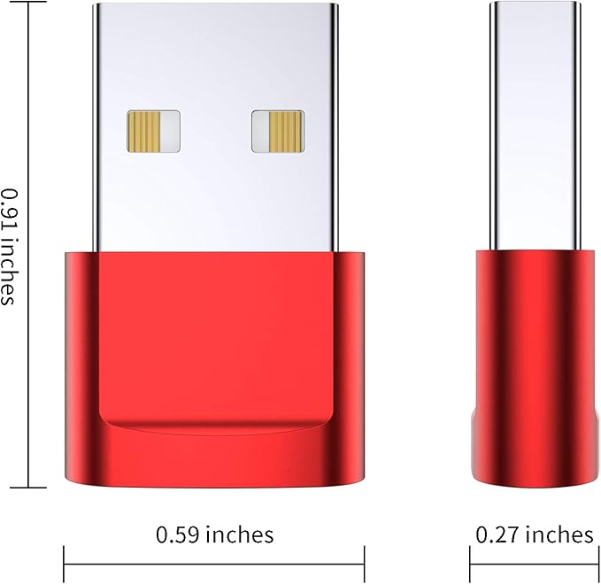 USB C Female to USB Male Adapter (4-Pack),Type C to USB A Charger Converter for iPhone 15 14 13 12 11 Plus Pro Max,Samsung Galaxy Note 20 S24 S23 S22,Apple iWatch Watch Series 7 8 SE,AirPods iPad Pro