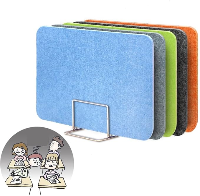 Desk Privacy Divider, Acoustic Freestanding Desk Divider, Noise Reducing Desk Privacy Panel for Table Standing Sound Proof Desktop Office Classroom(Blue,80x30CM)