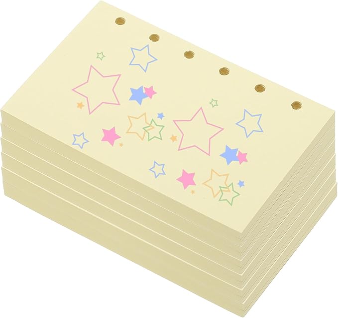 PATIKIL Colored Loose Leaf Paper, 5" x 3.2"(A7) 300 Sheets 6 Holes Punched 150GSM Blank Binder Refill Paper Supplies for Office Note Taking Teacher Planner Journal Notebook, Yellow