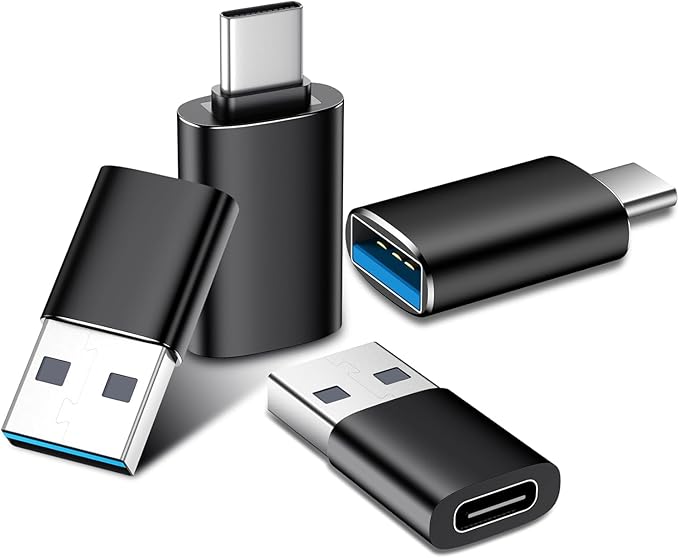 Temdan USB to USB C Adapter,Car Charger OTG Converter Compatible with MacBook Pro Air 2024,Samsung Notebook and More Type C,for iPhone 17 16 15 Air Plus Pro Max,OTG Adapters-Black