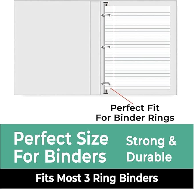 Rosmonde Loose Leaf Paper Bulk, 3600 Sheets, 24 Pack, College Ruled Sheets, 8 x 10.5", 150 Sheets/Pack, 3 Hole Punch, Bulk Notebook Paper, Filler Sheets, Fits Standard Binders, Fights Ink Bleed, White