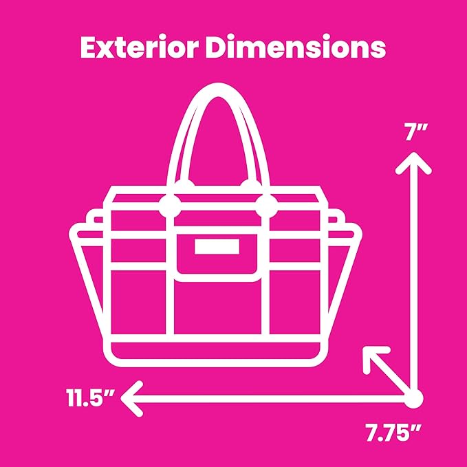 Everything Mary Deluxe Store & Tote Organizer – Black with Floral Trim Craft Caddy – Collapsible Storage Bag for Scrapbooking, Sewing, Art Supplies & DIY Craft Tools