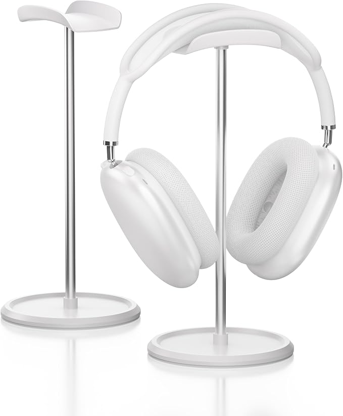 NQQNQQ Headphone Stand【1PACK】 Headphone Holder with Storage Tray Compatible for Max Pro, Beats, Bose and Most Gaming Headphones. 【No Tools Required】 YO-2 (White)
