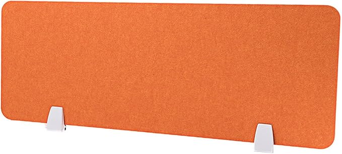 Desk Divider Privacy Panel Clamp-on Acoustic Freestanding Desktop Partition Dividers for Office Student Sound Proof Reducing Noise Visual Distractions Orange 30 * 120cm