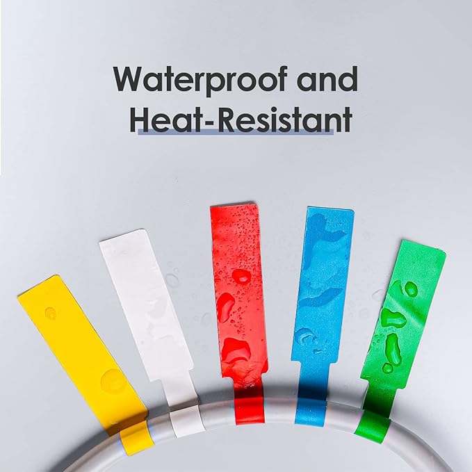 16 Sheet 480 Pcs Cable Labels - Colorful Waterproof Cord Tags for Electronics, Self-Adhesive, Tear Resistant Wire Labels